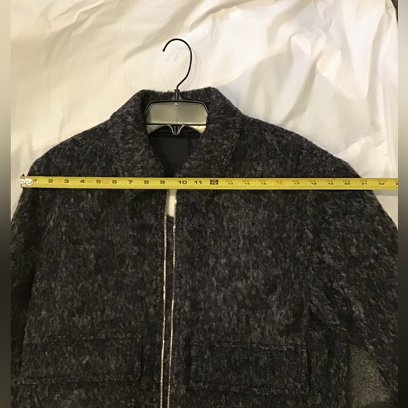 NWT Mr.P Mr Porter Felted Virgin Wool Blend Blouson Jacket Coat Black - Picture 9 of 12